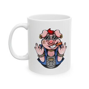 Ceramic Mug, Here Piggy Piggy - Funny Animal Coffee Cup, Pig Lovers